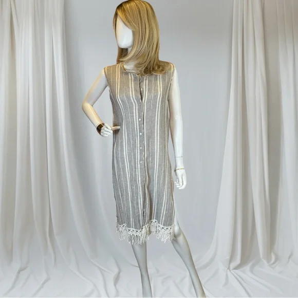 Zara Gray Pleated Sheath Midi Dress - Picture 1 of 9